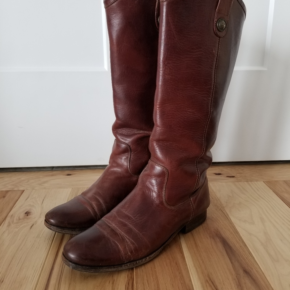 Frye Brown Leather Tall Riding Boots